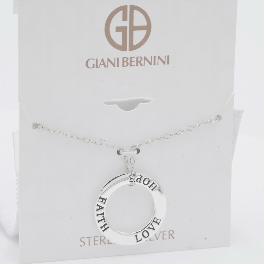 Giani Bernini Sterling Silver “ LOVE FAITH HOPE” Necklace New With Tags